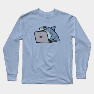 Coding shark cartoon Long Sleeve T-Shirt